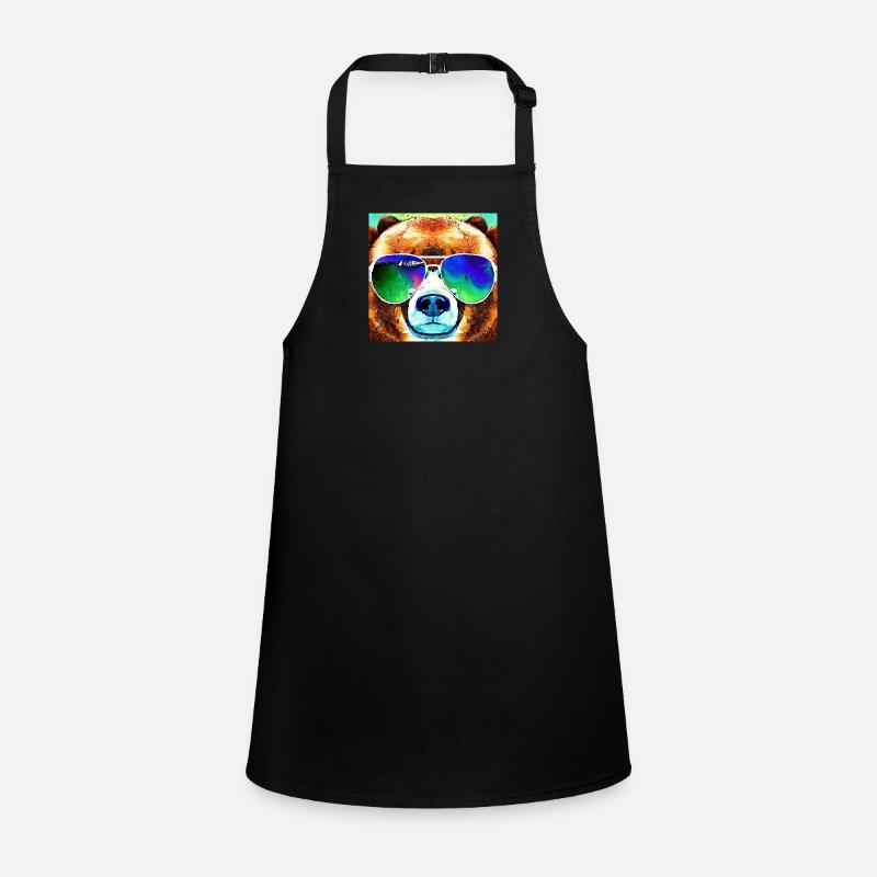 Cool bear with aviator goggles Children's Apron