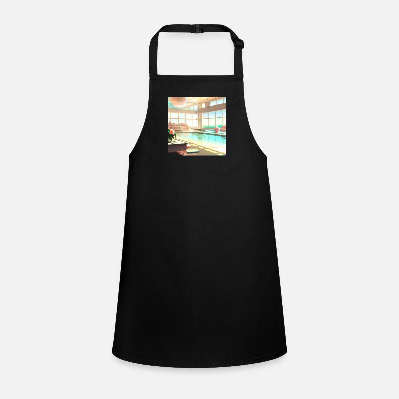 Ein sonnendurchfluteter Lounge-Bereich digital art Schürze für Kinder