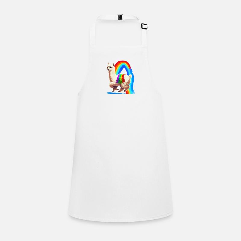 Regenbogen Alpaka Schürze für Kinder