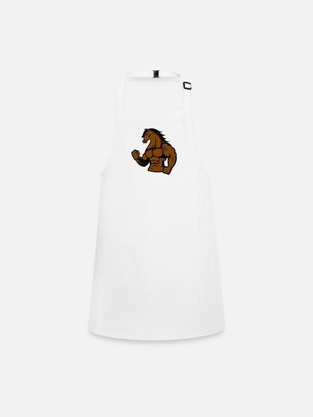 Strong Horse - Children's Apron - white - Front