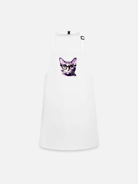 Cat Pet Domestic Cat Kitten Cat Owner - Children's Apron - white - Front