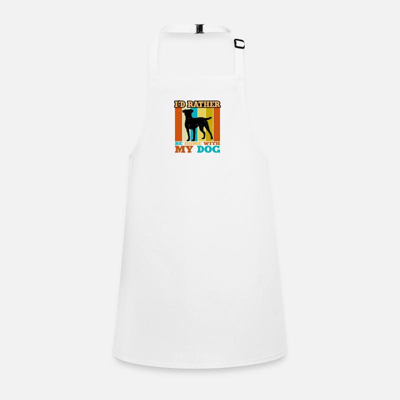 Patterdale Terrier Dog Silhouette Retro Sunset Children's Apron