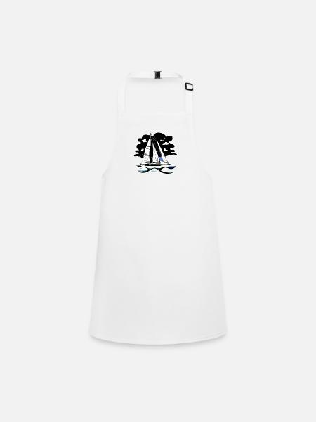 Sailing Ship Sailing Sailing Sailing Sailing Sailboat - Children's Apron - white - Front