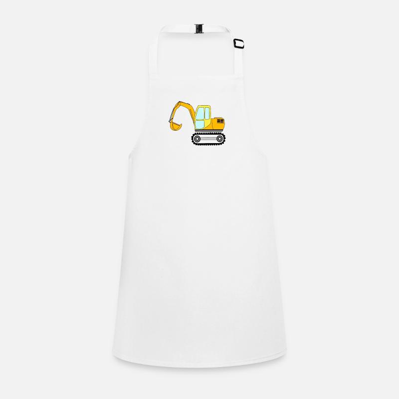 yellow-orange excavator, construction site vehicle Children's Apron