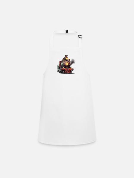 The majestic steam locomotive - Children's Apron - white - Front