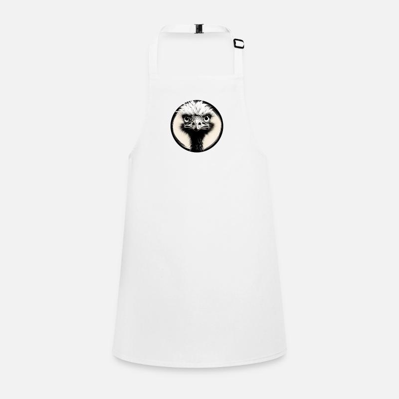 Autruche noir et blanc Tablier Enfant