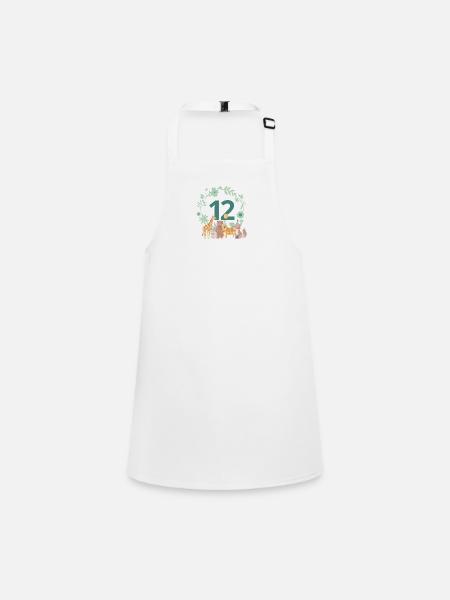 12th Anniversary - Twelfth Anniversary Animals - Children's Apron - white - Front
