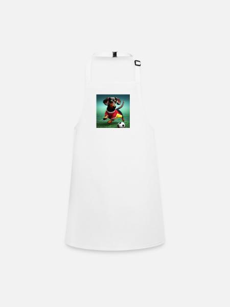 Dachshund playing football - Children's Apron - white - Front