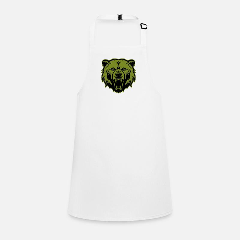 Bear Grizzly Head Silhouette Children's Apron