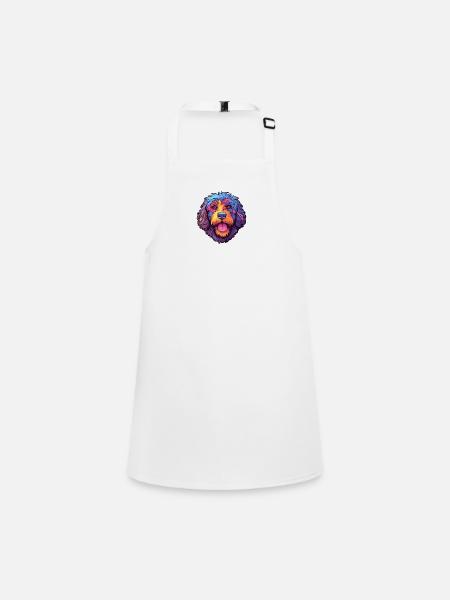 Frisian Water Dog Breed Cartoon Kawaii Illustratio - Children's Apron - white - Front
