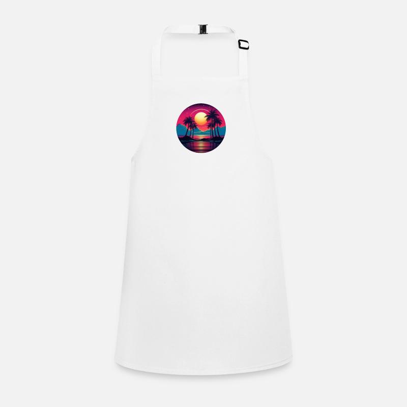 Vintage Sunset Graphic 70s Retrowave Synthwave Children's Apron
