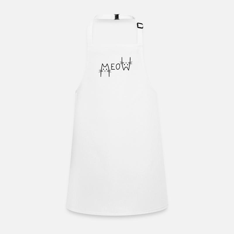 Black And White Meow Upside Down Children's Apron