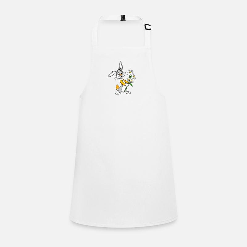 Jubilant Jackrabbit with Chamomile Bouquet Children's Apron