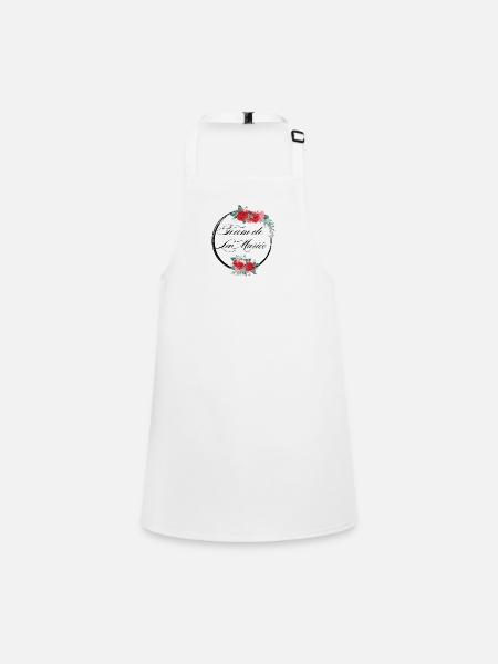 Rotes Blumenbraut-Team - Junggesellinnenabschied Geschenkidee - Schürze für Kinder - Weiß - Vorne