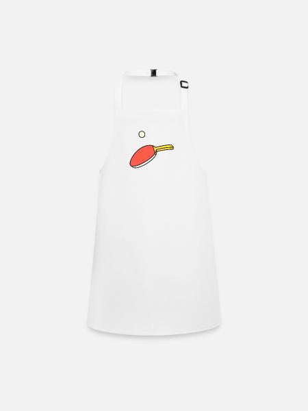 Ping Pong - Paddle & Ball - Children's Apron - white - Front