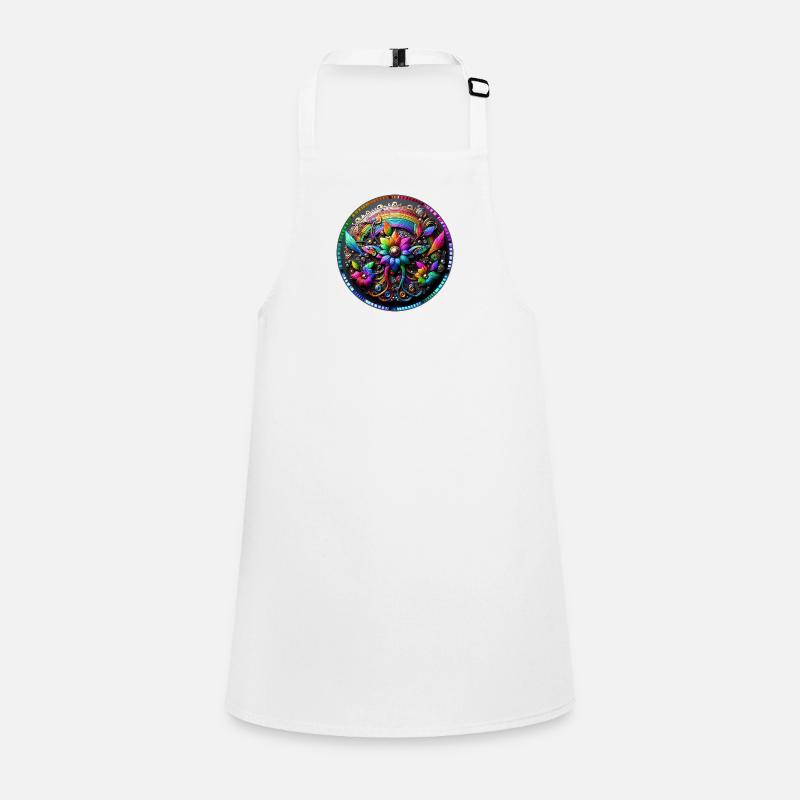Mechanical Rainbow Flower 3 - Children's Apron - white
