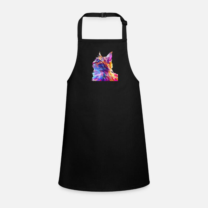Polygon Cat Comic Style Children's Apron