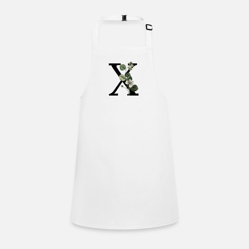 lettre x botanique vert Tablier Enfant