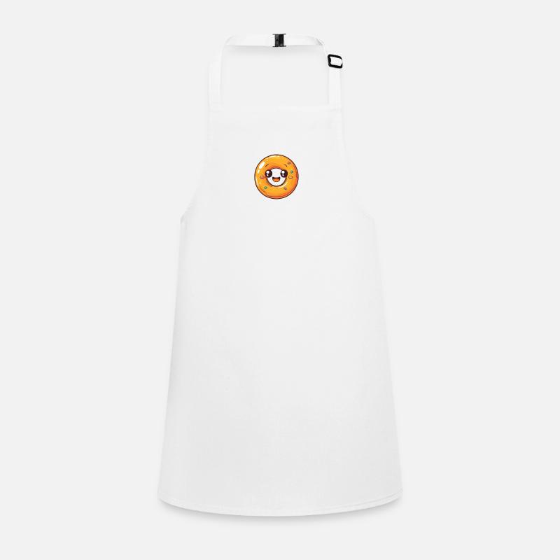 Beignet orange ludique avec un visage mignon Tablier Enfant