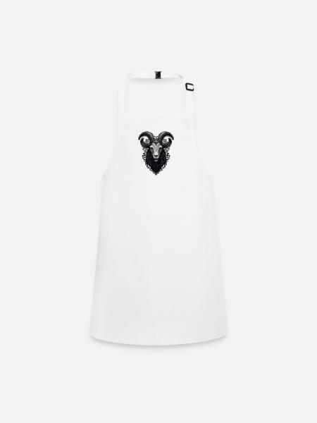 Tattoo black metal goat - Children's Apron - white - Front