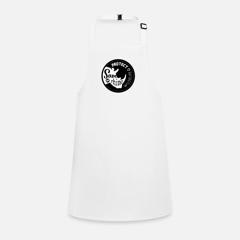 Save rhino, protect wildelife 2 - Children's Apron - white
