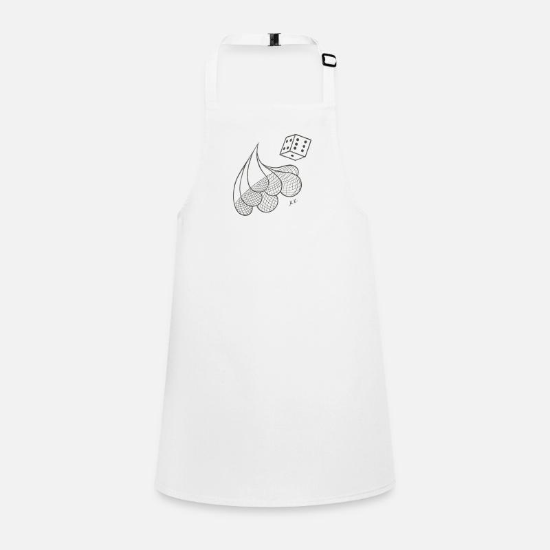 Creative patterned drops with game dice - Children's Apron - white
