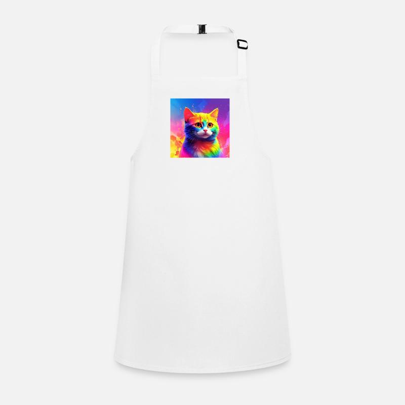 Cute rainbow coloured cat Children's Apron