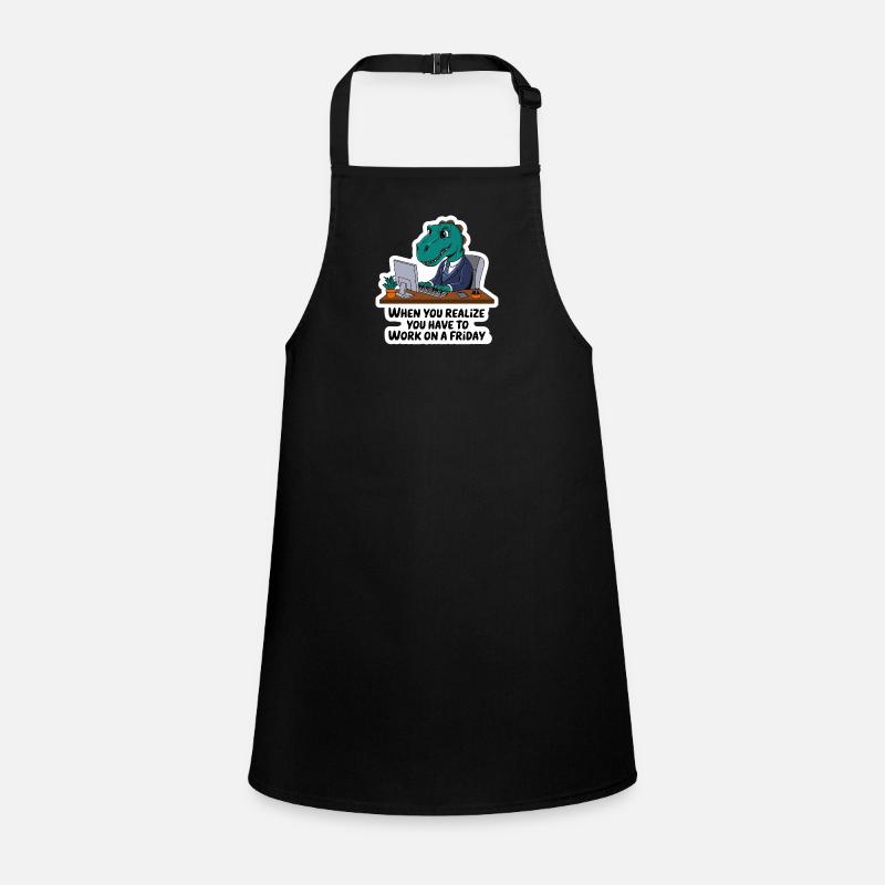 Dinosaur in the office - work after hours on Friday Children's Apron