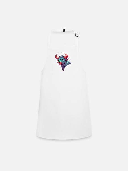 Taurus Cartoon - Children's Apron - white - Front