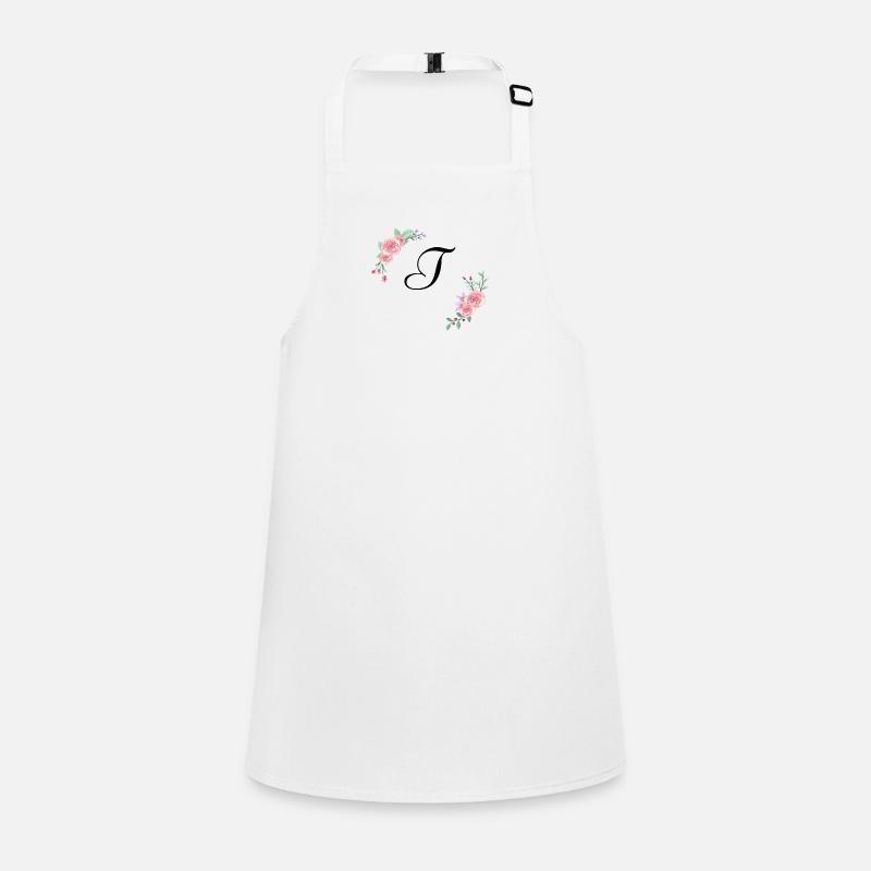 Lettre t florale rose Tablier Enfant