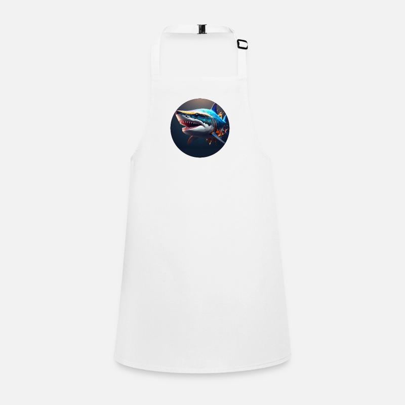 Shark,colorful,sequins,glitter,blue Children's Apron
