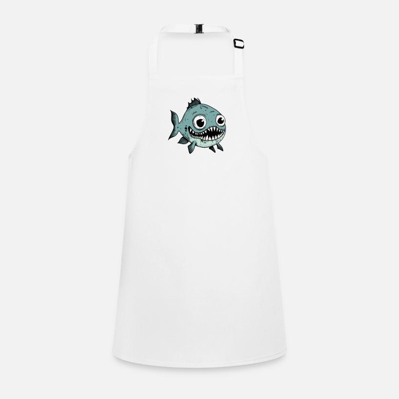 Piranha Fish Halloween Comic Funny Children's Apron