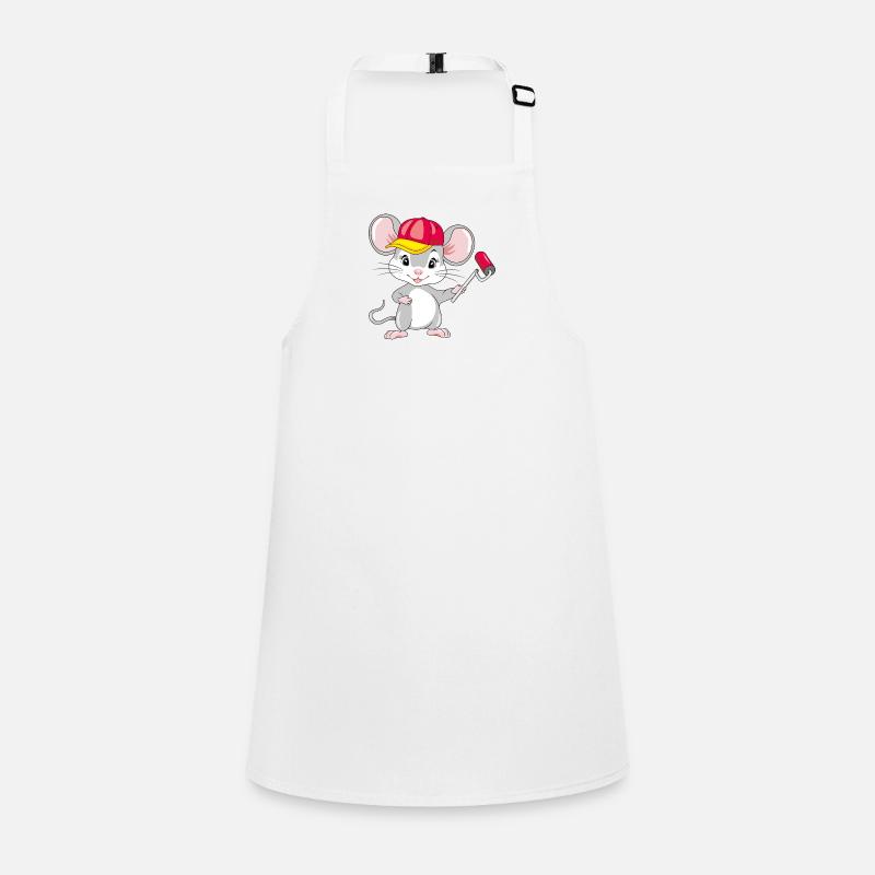 Smiling mouse with a paint roller in his hand Children's Apron