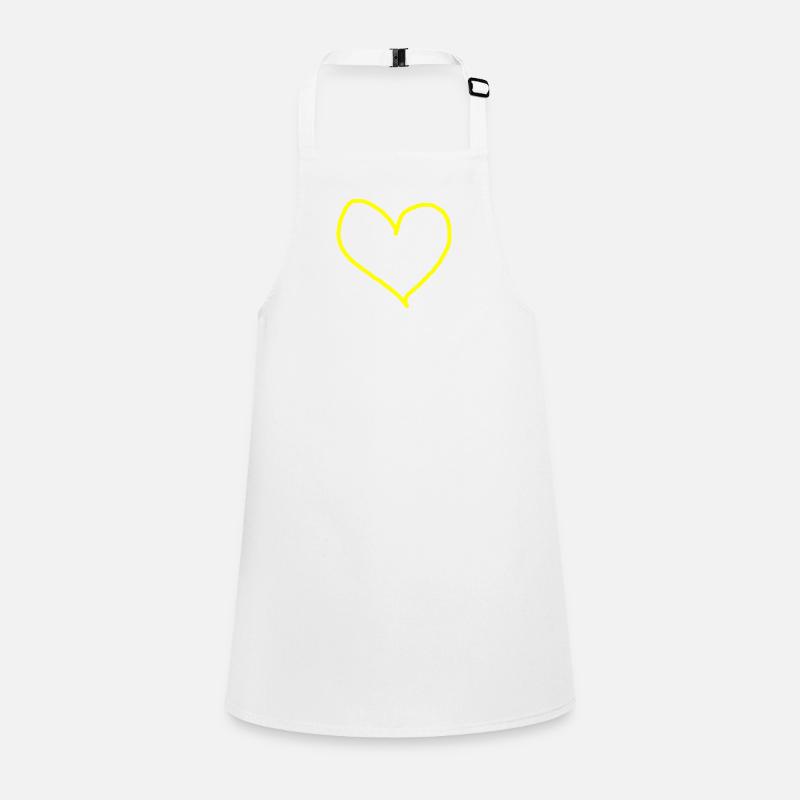 Idée cadeau coeur jaune jaune Tablier Enfant