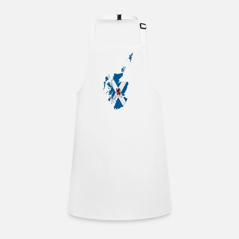Scotland Map with Lion Rampant - Children's Apron - white