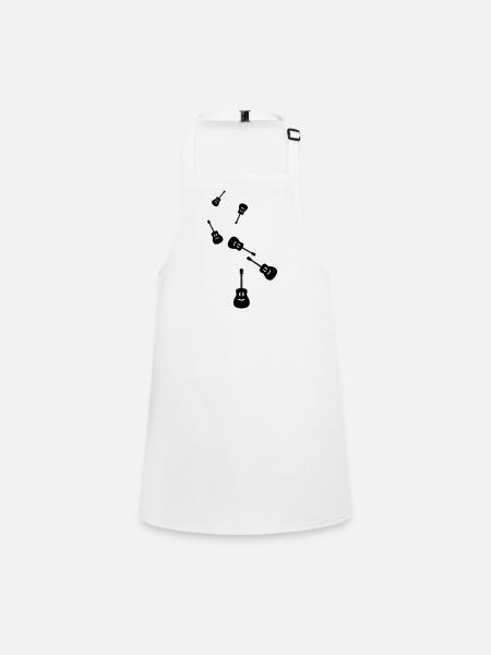 Guitar Acoustics - Children's Apron - white - Front