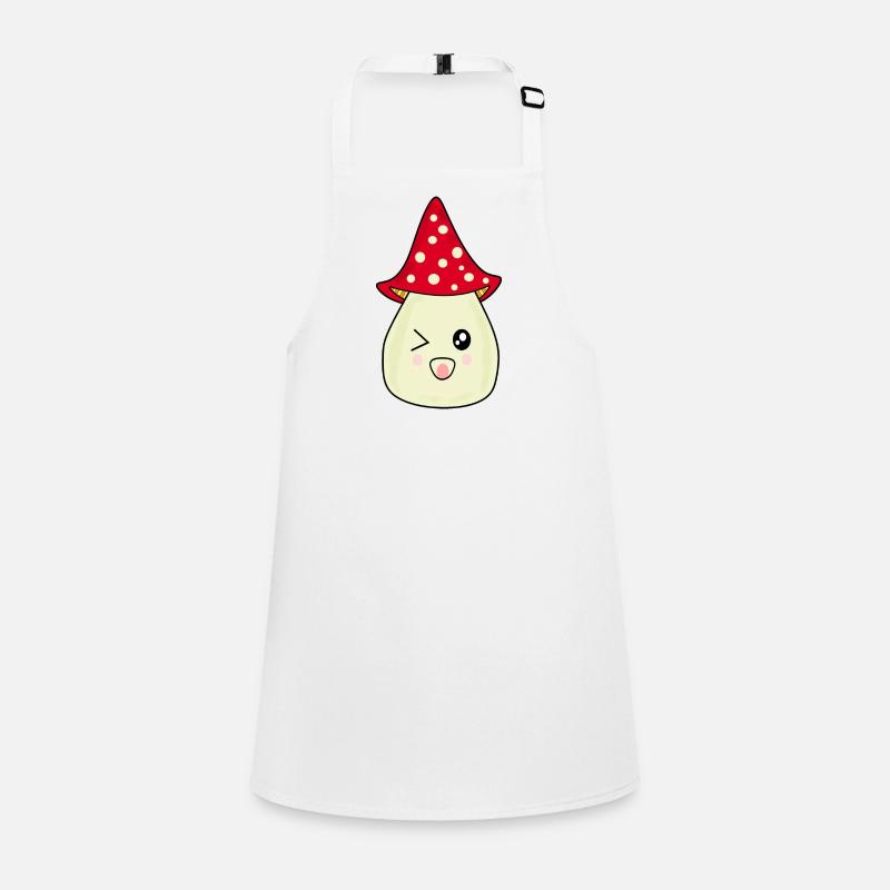 Kawaii champignon Toadstool mignon rouge avec visage Tablier Enfant