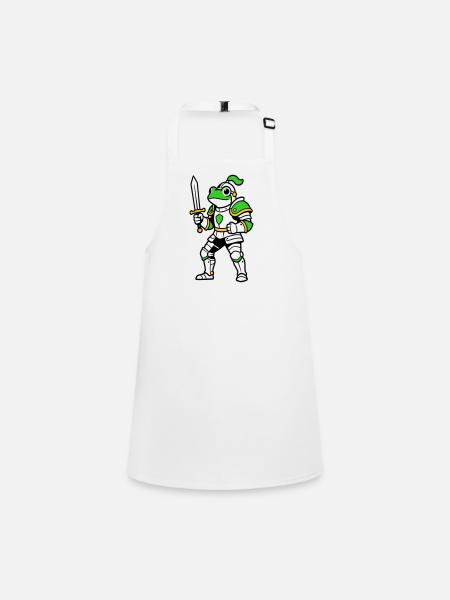 Frog Knight - Children's Apron - white - Front
