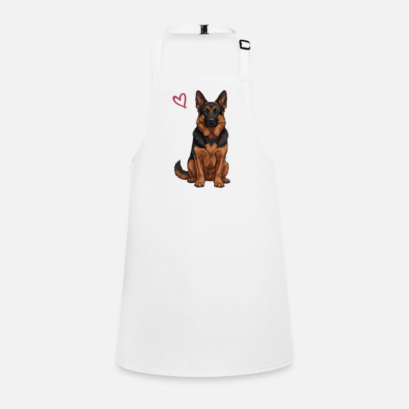 Black and Red German Shepherd Children's Apron