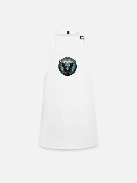 Carved bull - Children's Apron - white - Front