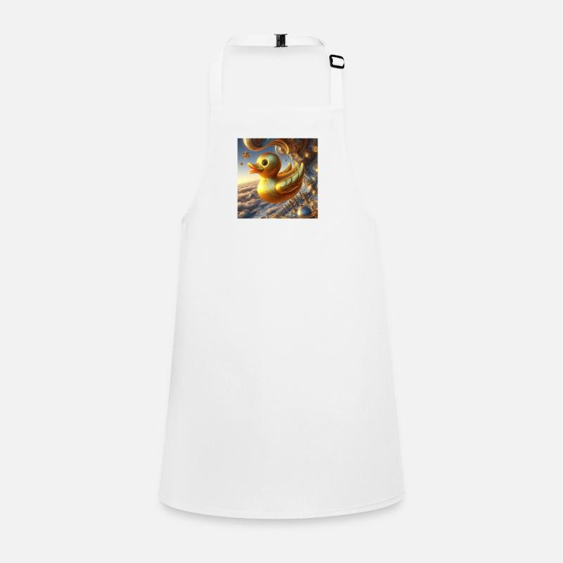 Golden Bath Duck in Hyperrealism Risograph Children's Apron
