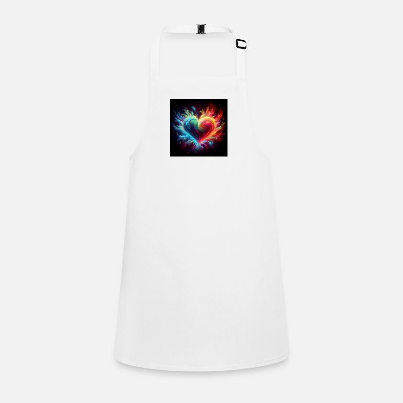 Fire burst heart rainbow Children's Apron