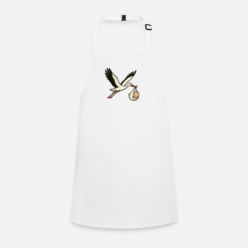Cigogne blanche avec bébé Tablier Enfant