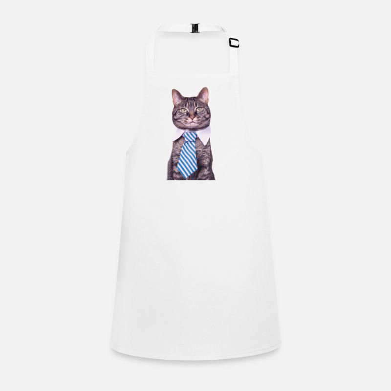 Office cat - Children's Apron - white