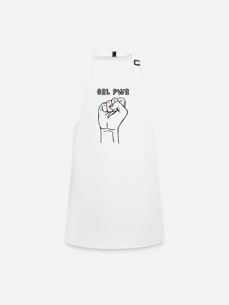 Poing girl power - Tablier Enfant - blanc - Devant
