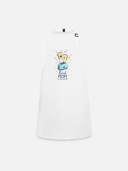 Toast - Best mom in the world - Children's Apron - white - Front