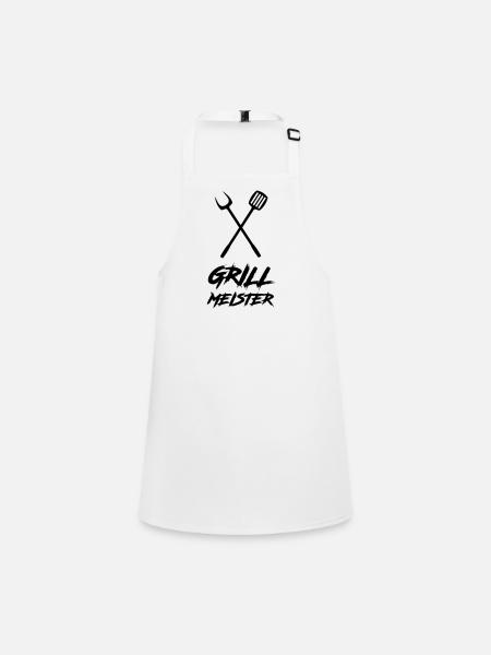 grillmeister - Schürze für Kinder - Weiß - Vorne