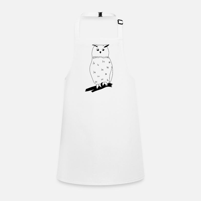 Eagle Owl - Graphic black and white Children's Apron