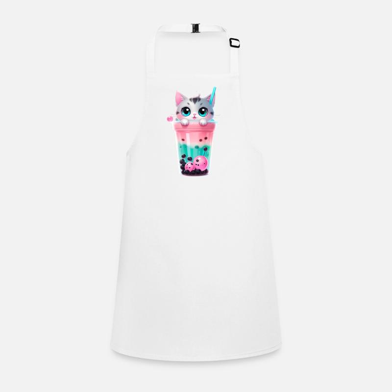 Chaton Bubble Tea Pastel Tablier Enfant