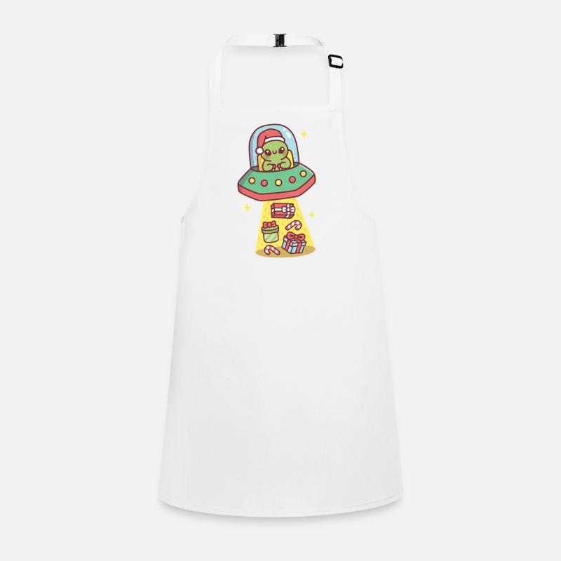 Funny Alien In UFO Abducts Christmas Presents Children's Apron